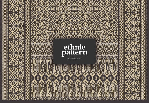 Tenun Indonesia Aceh Pattern weaving background vector