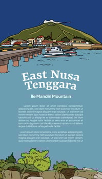 Social Media Post Idea Template with Indonesian illustration of East Nusa Tenggara vector