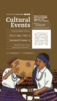 Vintage Indonesia West Nusa Tenggara design layout idea for social media or event poster vector