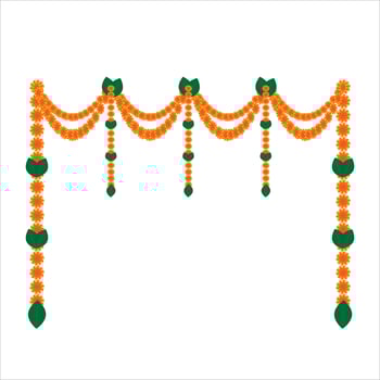 Easy Diwali Toran Sketch, Step-by-Step Guide vector