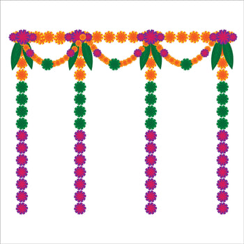 Diwali Toran Coloring Pages for Kids vector