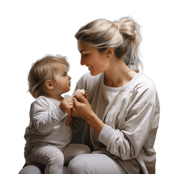young girl feeding a small baby isolated png