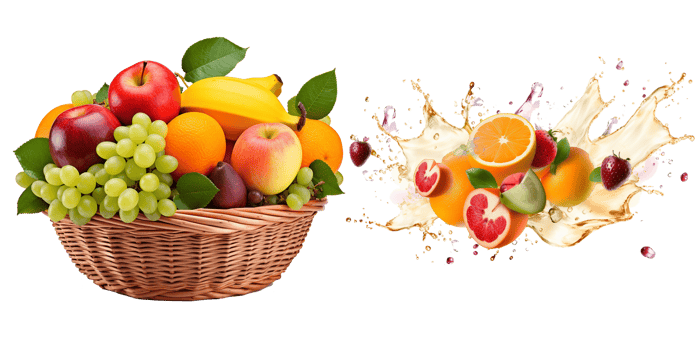 mix fruit in woven basket png