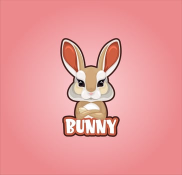 little bunny on pink background. free vector