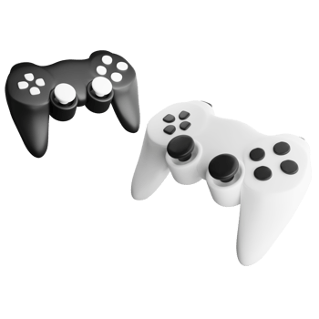 Double joystick clipart flat design icon isolated on transparent background, 3D render entertainment and gaming concept png