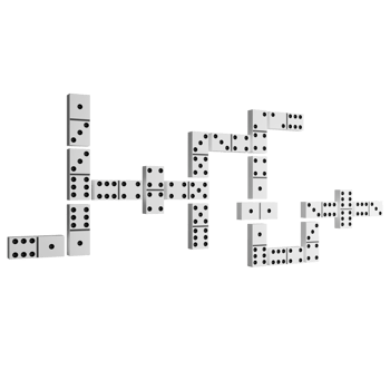 How to play dominoes clipart flat design icon isolated on transparent background, 3D render entertainment and toy concept png
