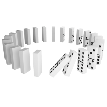 Domino effect clipart flat design icon isolated on transparent background, 3D render entertainment and toy concept 2 png