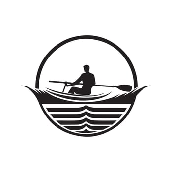 paddle vector, Man in Paddle board silhouette logo vector design