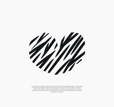 love zebra logo design template vector