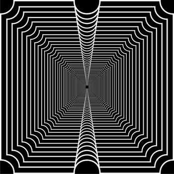 Visual of the Optical Illusion Created from Square Lines Composition, can use for Background, Decoration, Wallpaper, Tile, Carpet Pattern, Modern Motifs, Contemporary Ornate, or Graphic Design Element vector