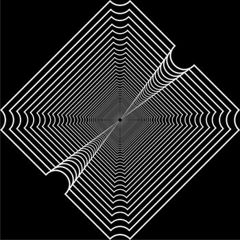 Visual of the Optical Illusion Created from Square Lines Composition, can use for Background, Decoration, Wallpaper, Tile, Carpet Pattern, Modern Motifs, Contemporary Ornate, or Graphic Design Element vector