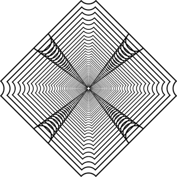 Visual of the Optical Illusion Created from Square Lines Composition, can use for Background, Decoration, Wallpaper, Tile, Carpet Pattern, Modern Motifs, Contemporary Ornate, or Graphic Design Element vector