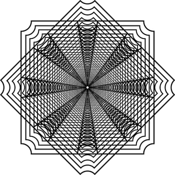 Visual of the Optical Illusion Created from Square Lines Composition, can use for Background, Decoration, Wallpaper, Tile, Carpet Pattern, Modern Motifs, Contemporary Ornate, or Graphic Design Element vector
