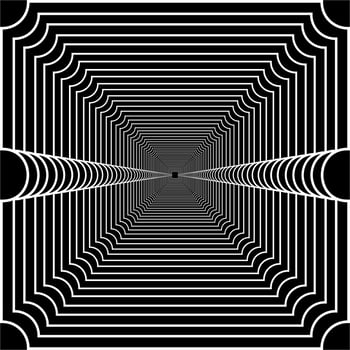 Visual of the Optical Illusion Created from Square Lines Composition, can use for Background, Decoration, Wallpaper, Tile, Carpet Pattern, Modern Motifs, Contemporary Ornate, or Graphic Design Element vector