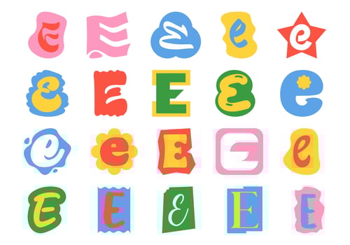 Alphabet Ransom Note E Set vector
