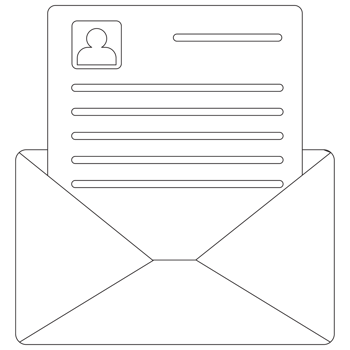 Letter Communicating Sticker 2D Outline Illustrations png