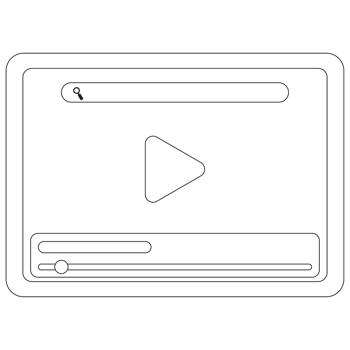 Play Video Communicating Sticker 2D Outline Illustrations png