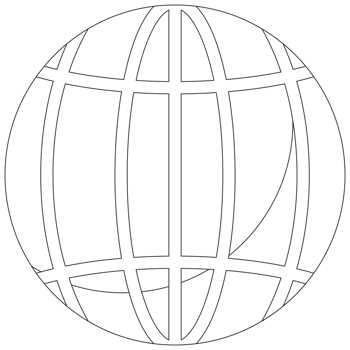 Globe Communicating Sticker 2D Outline Illustrations png