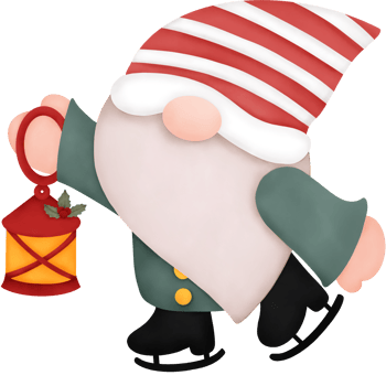 Watercolor Christmas Gnome with Lantern png