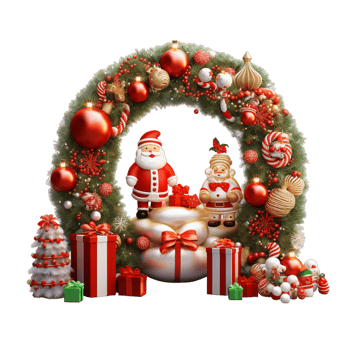 AI generated Wreath Christmas Garland png