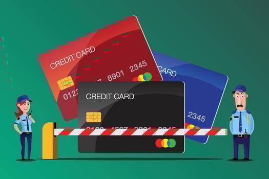 Security Guard Protect Cradit Card. vector