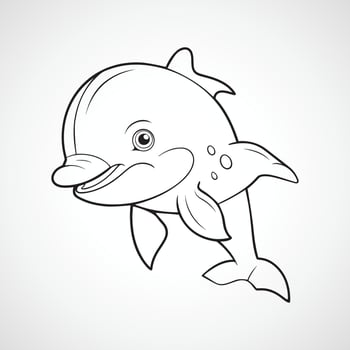 Vector cute dolphin cartoon illustration