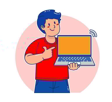 A Man carrying a laptop vector