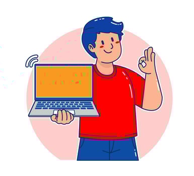 A Man carrying a laptop vector