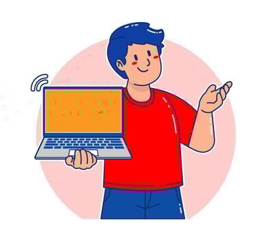 A Man carrying a laptop vector
