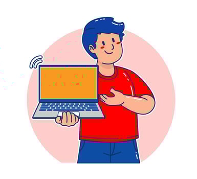 A Man carrying a laptop vector