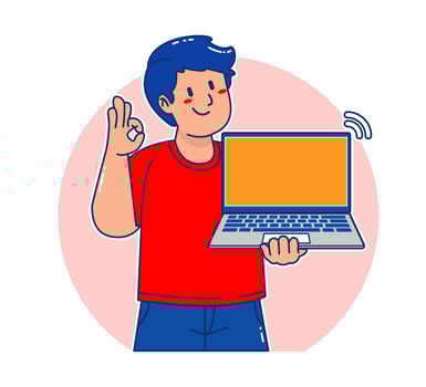 A Man carrying a laptop vector