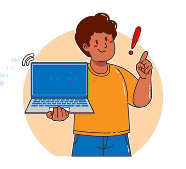 Black man carrying a laptop vector