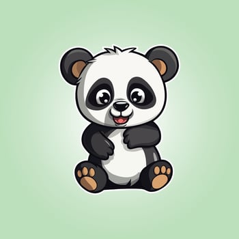 Vector cute panda cartoon illustration
