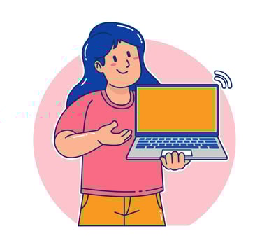 a woman carrying a laptop vector