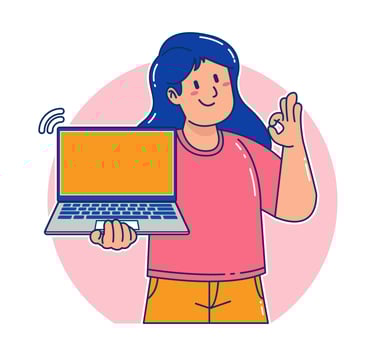 a woman carrying a laptop vector