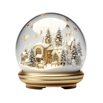 AI generated Snow Globe With Light png