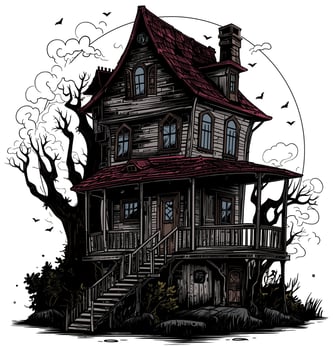 Haunted House on White vector