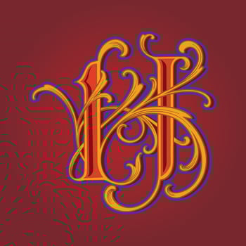 Elegant vintage lettering H monogram logo flourish vector illustrations for your work logo, merchandise t-shirt, stickers and label designs, poster, greeting cards advertising business company