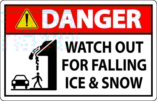 Danger Sign Watch Out For Falling Ice And Snow vector