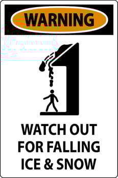 Warning Sign Watch Out For Falling Ice And Snow vector