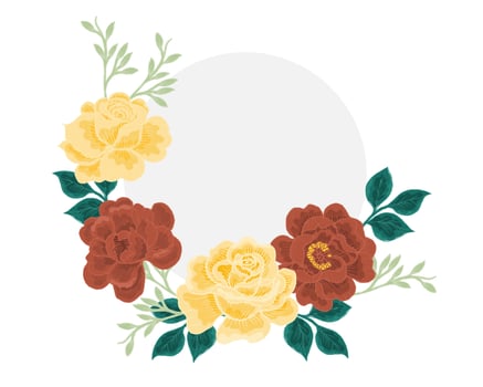 Hand Drawn Vintage Rose Wreath vector