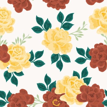 Hand Drawn Vintage Rose Seamless Pattern vector