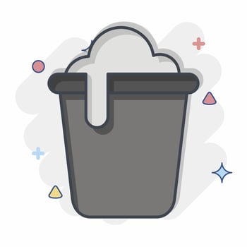 Icon Bucket. related to Cleaning symbol. comic style. simple design editable. simple illustration vector