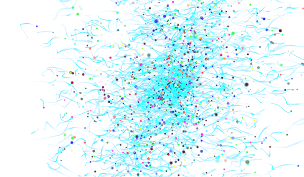 3D abstract digital technology blue light particles png
