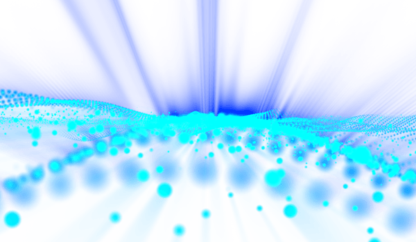 3D abstract digital technology blue light particles wave png