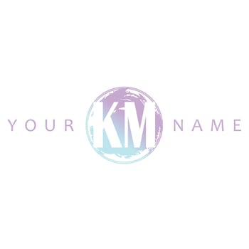KM Initial Logo Watercolor Vector Design