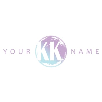KK Initial Logo Watercolor Vector Design