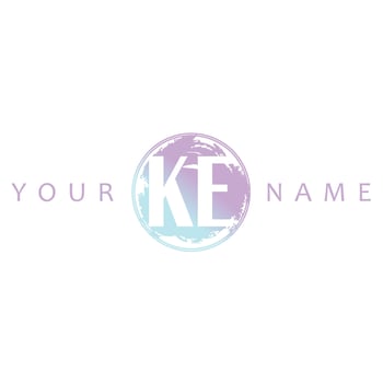 KE Initial Logo Watercolor Vector Design