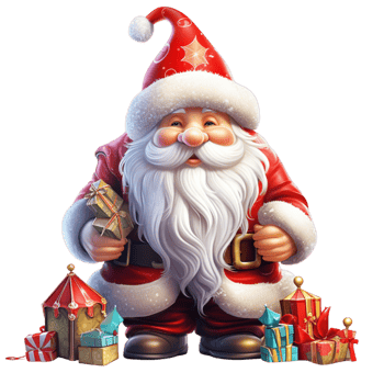 Santa claus carrying gifts portrait closeup Ai Generative png