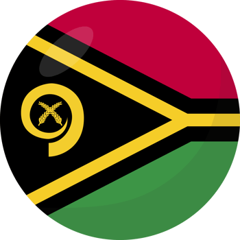 Vanuatu flag circle 3D cartoon style. png